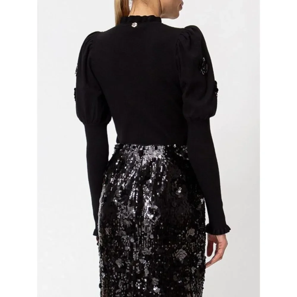 Actitude Twinset Women Actitude Twinset Ruffle Neck Slim Fit Jumper With Sequins